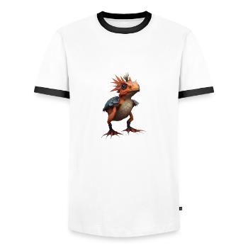Cute Animals Children Baby Fantasy - Men's Ringer Shirt - white/black - Front - AI Model Female 172 light (172cm) & AI Model Male 178 dark (178cm)