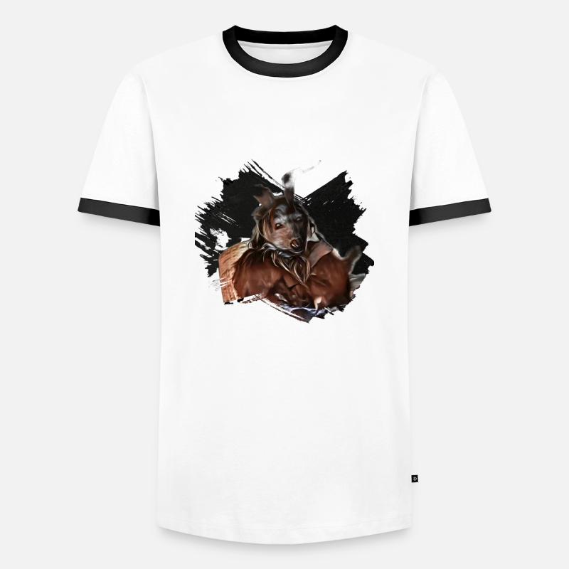 Krampus Percht Devil 2323 - Men's Ringer Shirt - white/black