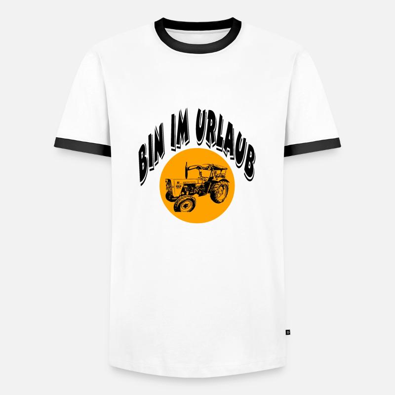Traktor - Männer Kontrast-T-Shirt - Weiß/Schwarz