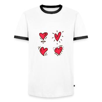 14 Feb Be My Valentine Happy Valentine Day 01 - Men's Ringer Shirt - white/black - Front - AI Model Female 172 light (172cm) & AI Model Male 178 dark (178cm)
