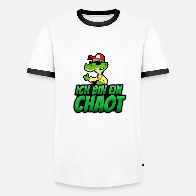 Ich bin ein Chaot - Männer Kontrast-T-Shirt - Weiß/Schwarz