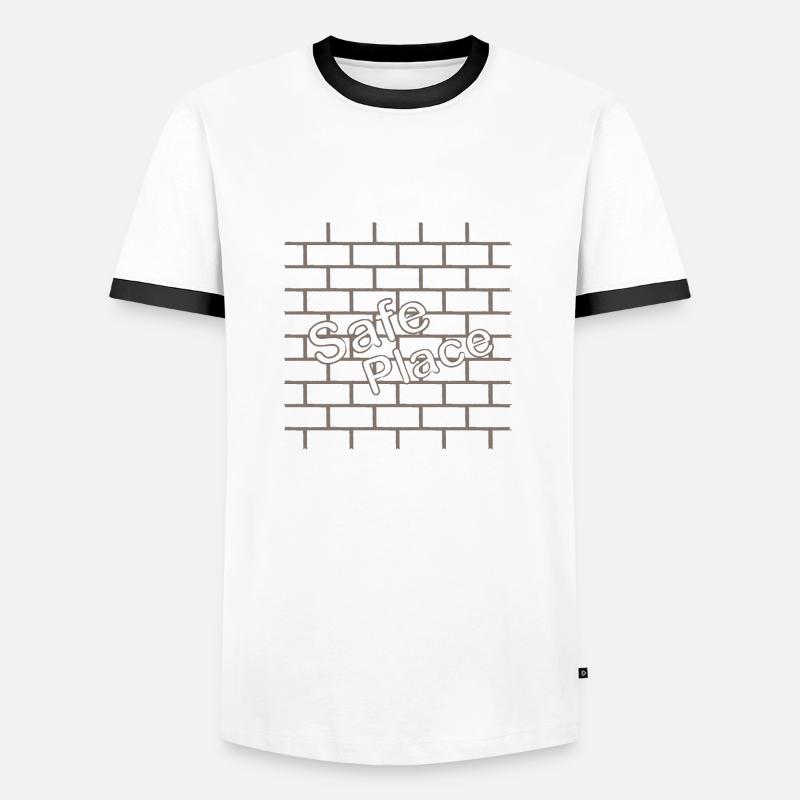 SICHERER ORT - Männer Kontrast-T-Shirt - Weiß/Schwarz