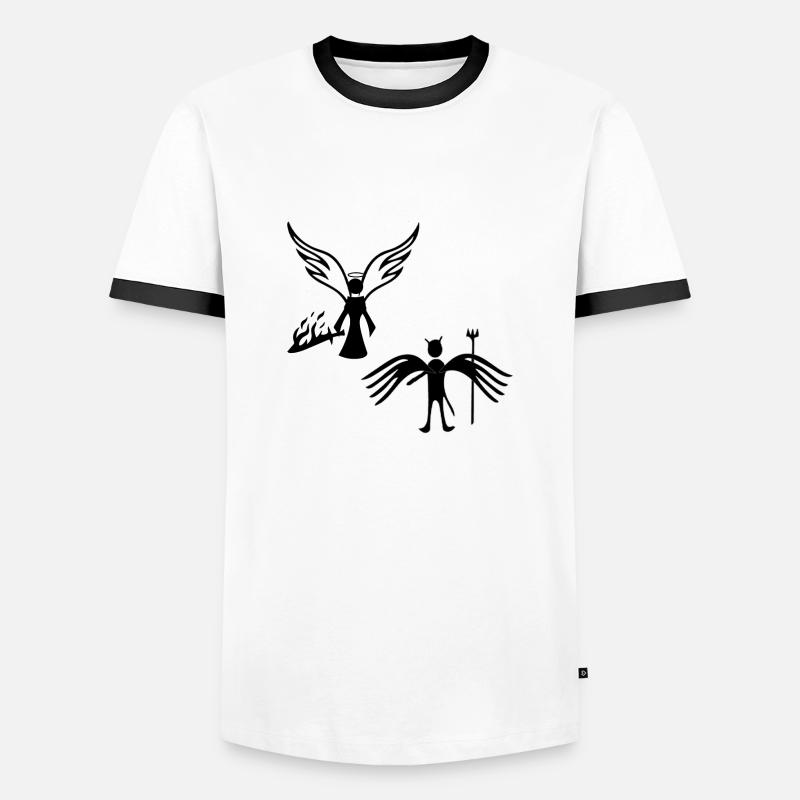 Konfrontation - Männer Kontrast-T-Shirt - Weiß/Schwarz