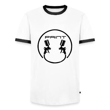 Malen - Männer Kontrast-T-Shirt - Weiß/Schwarz - Vorne - AI Model Female 172 light (172cm) & AI Model Male 178 dark (178cm)