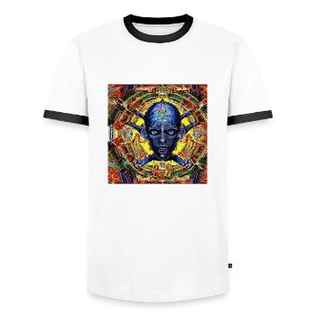 Warrior Chief - Men's Ringer Shirt - white/black - Front - AI Model Female 172 light (172cm) & AI Model Male 178 dark (178cm)