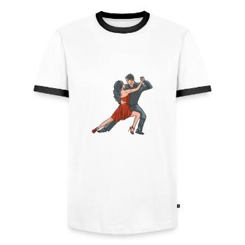 SALSA DANSE - T-shirt contrasté Homme - blanc/noir - Devant - AI Model Female 172 light (172cm) & AI Model Male 178 dark (178cm)