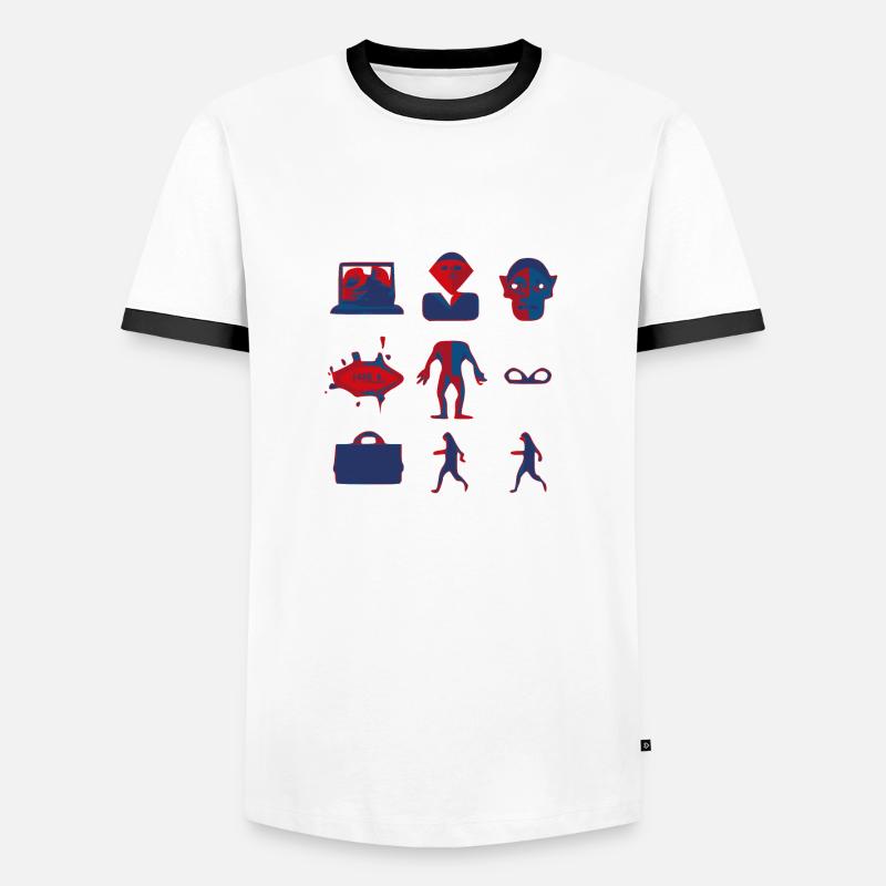 Dracula - Männer Kontrast-T-Shirt - Weiß/Schwarz