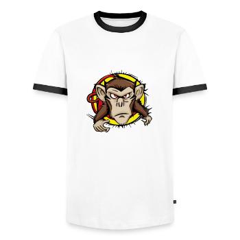 Craky le singe - T-shirt contrasté Homme - blanc/noir - Devant - AI Model Female 172 light (172cm) & AI Model Male 178 dark (178cm)