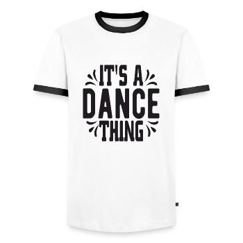 C’est un truc de danse - T-shirt contrasté Homme - blanc/noir - Devant - AI Model Female 172 light (172cm) & AI Model Male 178 dark (178cm)