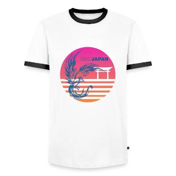 Phoenix Japan - Männer Kontrast-T-Shirt - Weiß/Schwarz - Vorne - AI Model Female 172 light (172cm) & AI Model Male 178 dark (178cm)