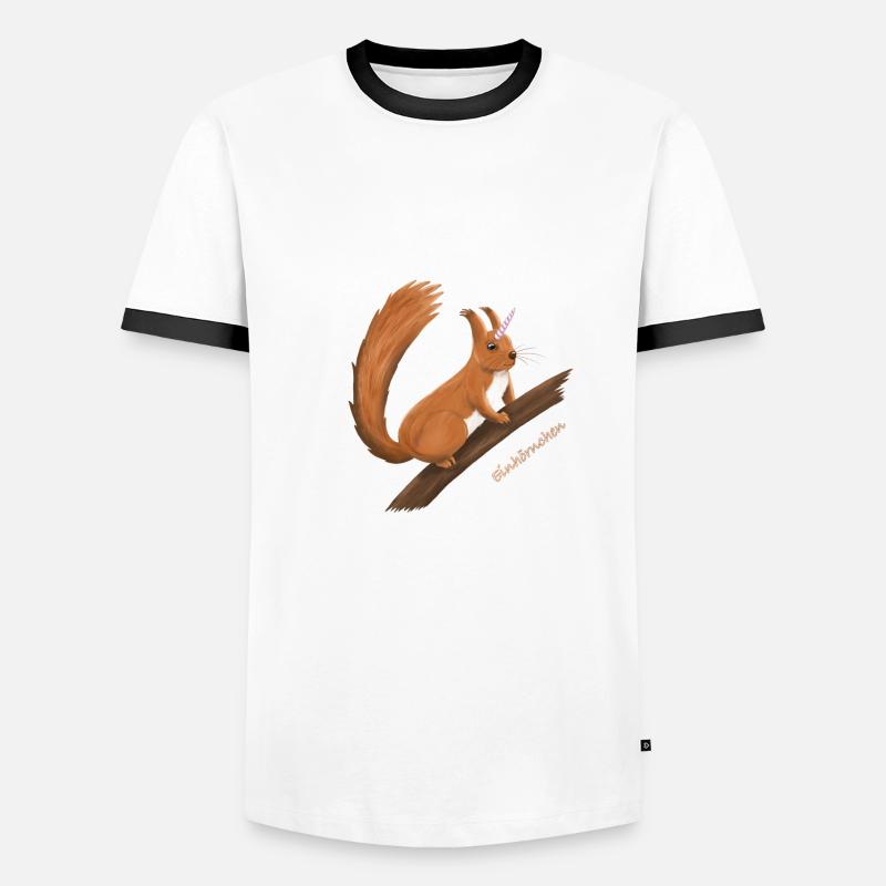 Einhörnchen - Männer Kontrast-T-Shirt - Weiß/Schwarz