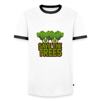 nature - Männer Kontrast-T-Shirt - Weiß/Schwarz - Vorne - AI Model Female 172 light (172cm) & AI Model Male 178 dark (178cm)