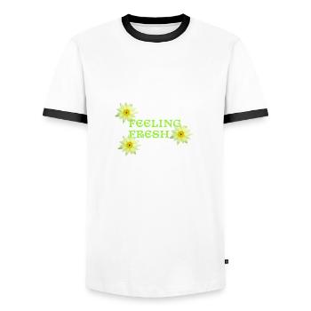 Feeling Fresh fühle mich frisch - Männer Kontrast-T-Shirt - Weiß/Schwarz - Vorne - AI Model Female 172 light (172cm) & AI Model Male 178 dark (178cm)