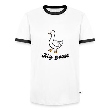 Sily Gans - Männer Kontrast-T-Shirt - Weiß/Schwarz - Vorne - AI Model Female 172 light (172cm) & AI Model Male 178 dark (178cm)