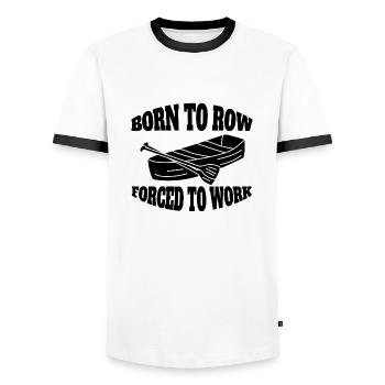 Aviron Club d’aviron Équipe d’aviron - T-shirt contrasté Homme - blanc/noir - Devant - AI Model Female 172 light (172cm) & AI Model Male 178 dark (178cm)