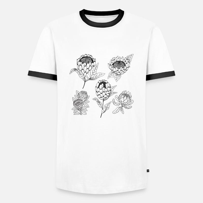 Protea-Blütengruppe - Männer Kontrast-T-Shirt - Weiß/Schwarz