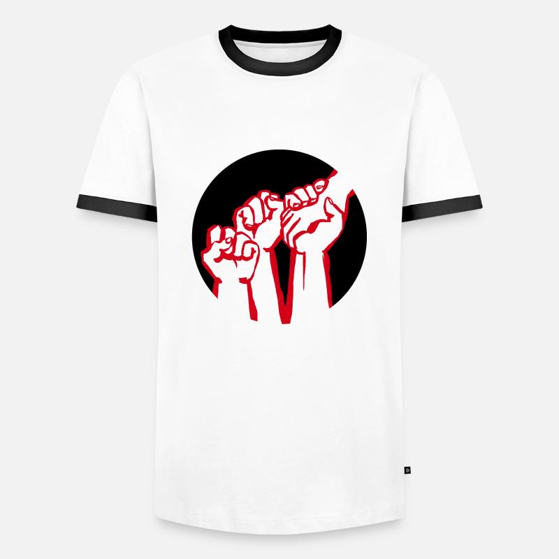 fists2a - Men's Ringer Shirt - white/black