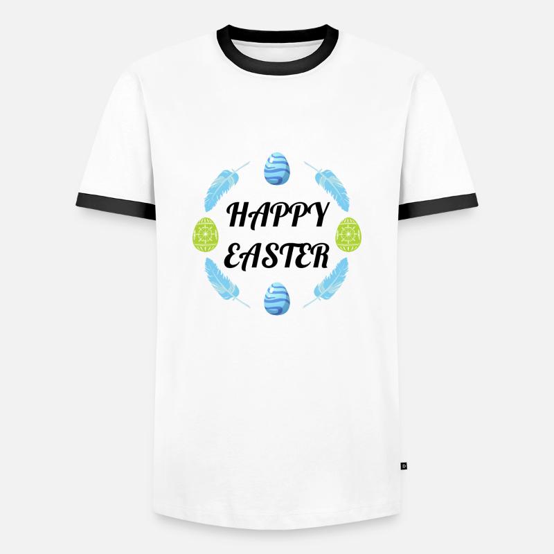 Happy Easter Easter Egg - Men's Ringer Shirt - white/black