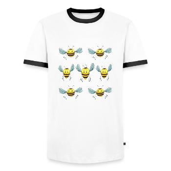 Bienen - Männer Kontrast-T-Shirt - Weiß/Schwarz - Vorne - AI Model Female 172 light (172cm) & AI Model Male 178 dark (178cm)