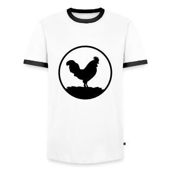 hahn - Männer Kontrast-T-Shirt - Weiß/Schwarz - Vorne - AI Model Female 172 light (172cm) & AI Model Male 178 dark (178cm)