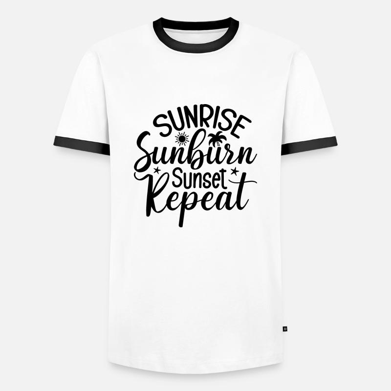 Sunrise Sunburn Sunset Repeat - Men's Ringer Shirt - white/black