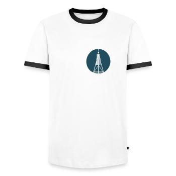Love cuxhaven - Männer Kontrast-T-Shirt - Weiß/Schwarz - Vorne - AI Model Female 172 light (172cm) & AI Model Male 178 dark (178cm)