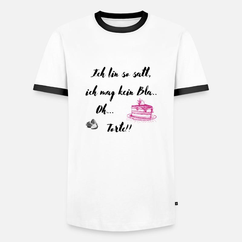 Ich bin so satt - Männer Kontrast-T-Shirt - Weiß/Schwarz