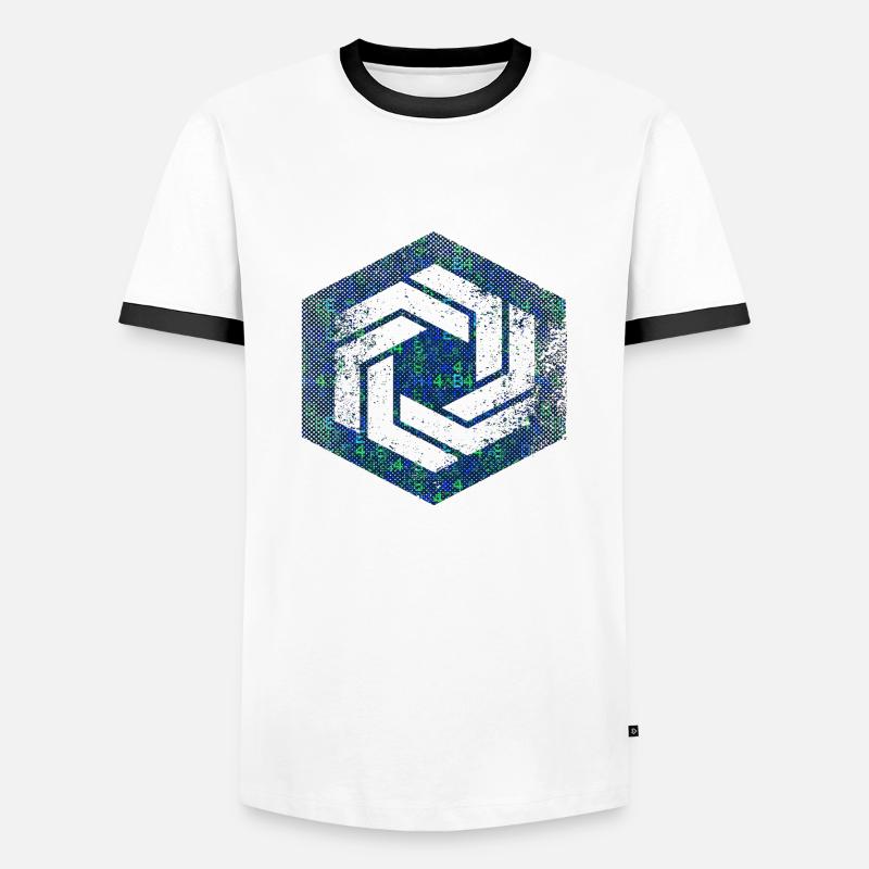 hexagon programming programmer coding geometric - Men's Ringer Shirt - white/black