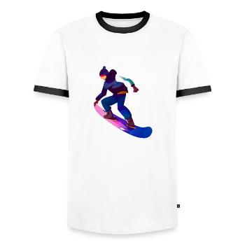 Snowboardsport Snowboard Geschenk Snowboardfahrer - Männer Kontrast-T-Shirt - Weiß/Schwarz - Vorne - AI Model Female 172 light (172cm) & AI Model Male 178 dark (178cm)
