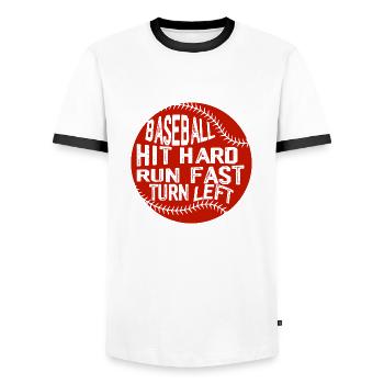 Game Day Baseball For Lovers Baseball man woman - Men's Ringer Shirt - white/black - Front - AI Model Female 172 light (172cm) & AI Model Male 178 dark (178cm)
