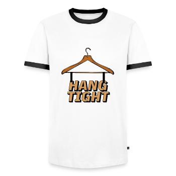 S’en tenir aux cintres - T-shirt contrasté Homme - blanc/noir - Devant - AI Model Female 172 light (172cm) & AI Model Male 178 dark (178cm)
