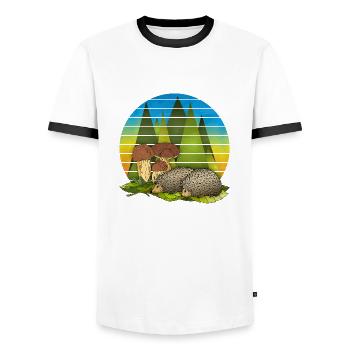 Igel - Männer Kontrast-T-Shirt - Weiß/Schwarz - Vorne - AI Model Female 172 light (172cm) & AI Model Male 178 dark (178cm)