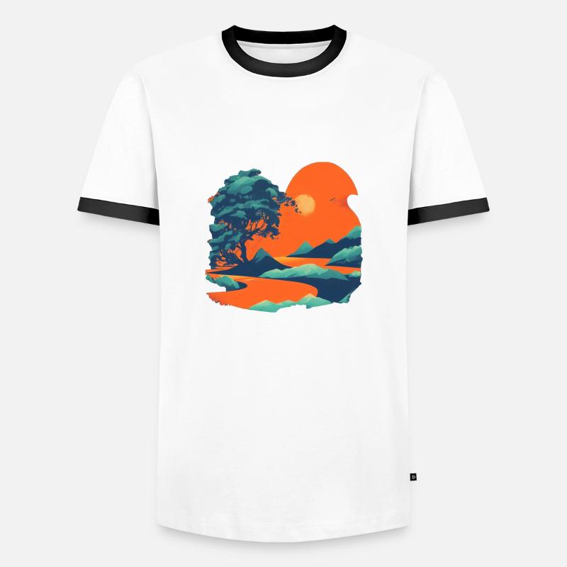 A tree - Men's Ringer Shirt - white/black