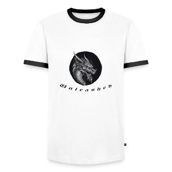 Unleashed - Men's Ringer Shirt - white/black - Front - AI Model Female 172 light (172cm) & AI Model Male 178 dark (178cm)