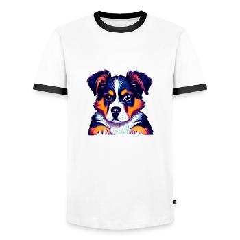 Dogs Rottweiler Dog Owner Dog Dog Owner - Men's Ringer Shirt - white/black - Front - AI Model Female 172 light (172cm) & AI Model Male 178 dark (178cm)