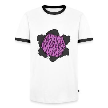 falbkatze geburtstagsgeschenk zitat streunerkatze - Männer Kontrast-T-Shirt - Weiß/Schwarz - Vorne - AI Model Female 172 light (172cm) & AI Model Male 178 dark (178cm)