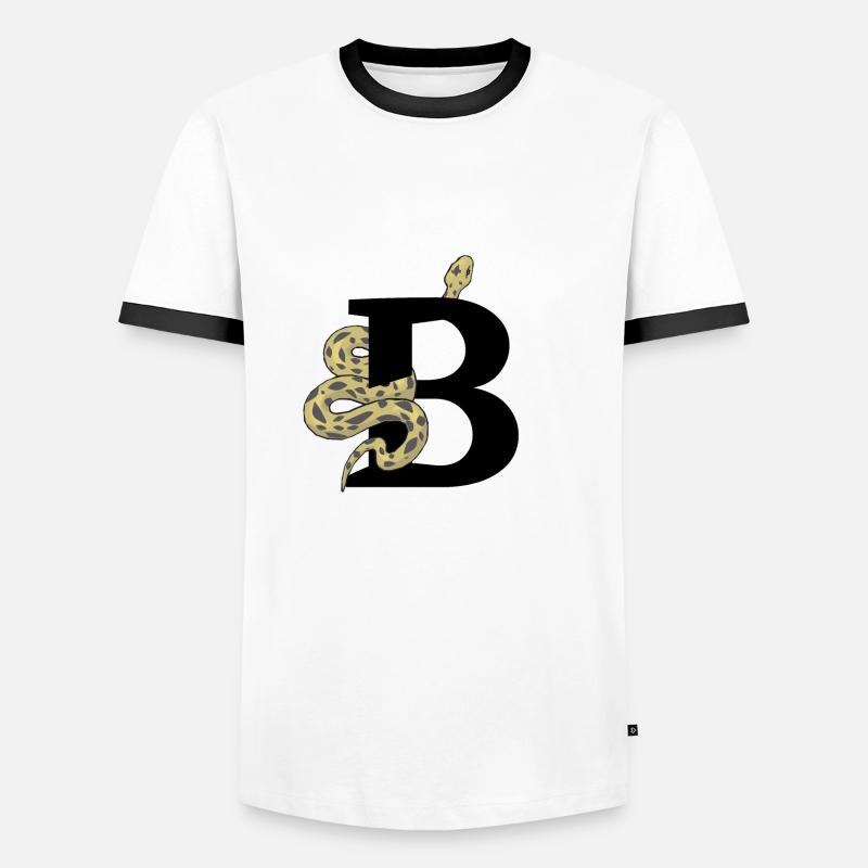 Buchstabe b Schlange - Männer Kontrast-T-Shirt - Weiß/Schwarz
