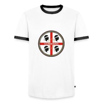 Sardinia emblem - Men's Ringer Shirt - white/black - Front - AI Model Female 172 light (172cm) & AI Model Male 178 dark (178cm)