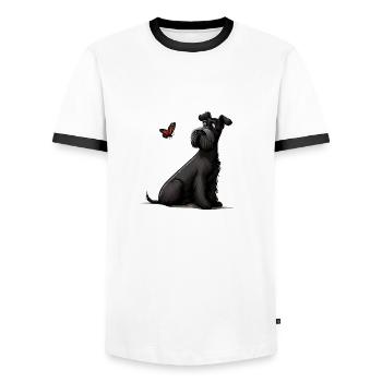 Riesenschnauzer / Schnauzer Hunde Design Geschenk - Männer Kontrast-T-Shirt - Weiß/Schwarz - Vorne - AI Model Female 172 light (172cm) & AI Model Male 178 dark (178cm)
