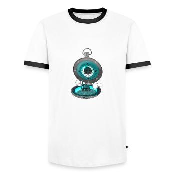 Navi Dive Scuba Tauchen Diving Navigation Hobby - T-shirt contrasté Homme - blanc/noir - Devant - AI Model Female 172 light (172cm) & AI Model Male 178 dark (178cm)