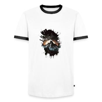 Mount Blanc - Men's Ringer Shirt - white/black - Front - AI Model Female 172 light (172cm) & AI Model Male 178 dark (178cm)
