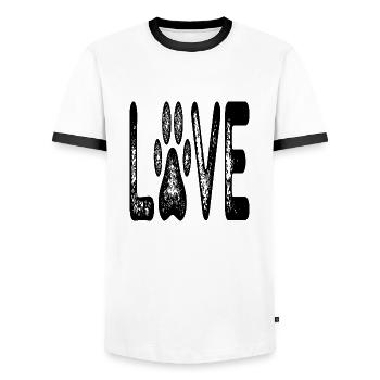 Amour de chien - T-shirt contrasté Homme - blanc/noir - Devant - AI Model Female 172 light (172cm) & AI Model Male 178 dark (178cm)