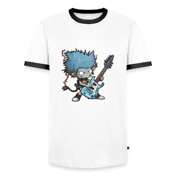 Crazy Guitar Boy - Männer Kontrast-T-Shirt - Weiß/Schwarz - Vorne - AI Model Female 172 light (172cm) & AI Model Male 178 dark (178cm)