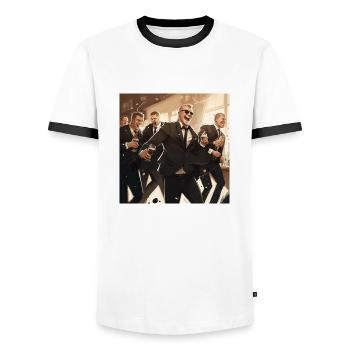Unvergessliches Souvenir für die letzte Party als - Männer Kontrast-T-Shirt - Weiß/Schwarz - Vorne - AI Model Female 172 light (172cm) & AI Model Male 178 dark (178cm)
