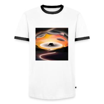 Heavenly Retreat - Männer Kontrast-T-Shirt - Weiß/Schwarz - Vorne - AI Model Female 172 light (172cm) & AI Model Male 178 dark (178cm)