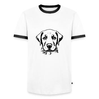 Hund Labrador Haustier Geschenk Hunde Hundehalter - Männer Kontrast-T-Shirt - Weiß/Schwarz - Vorne - AI Model Female 172 light (172cm) & AI Model Male 178 dark (178cm)