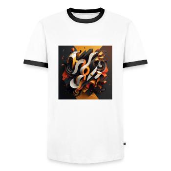 Graffiti - T-shirt contrasté Homme - blanc/noir - Devant - AI Model Female 172 light (172cm) & AI Model Male 178 dark (178cm)