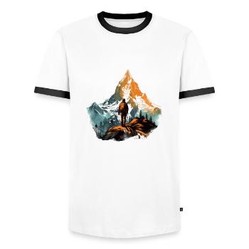 Mountain Man - Männer Kontrast-T-Shirt - Weiß/Schwarz - Vorne - AI Model Female 172 light (172cm) & AI Model Male 178 dark (178cm)