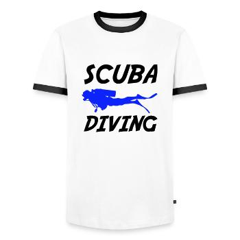 Scuba Diving - Men's Ringer Shirt - white/black - Front - AI Model Female 172 light (172cm) & AI Model Male 178 dark (178cm)