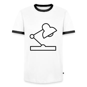lampe de bureau - T-shirt contrasté Homme - blanc/noir - Devant - AI Model Female 172 light (172cm) & AI Model Male 178 dark (178cm)